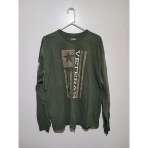 Rags of Honor Long Sleeve T-Shirt Mens XL‎ Green Veteran Graphic USA